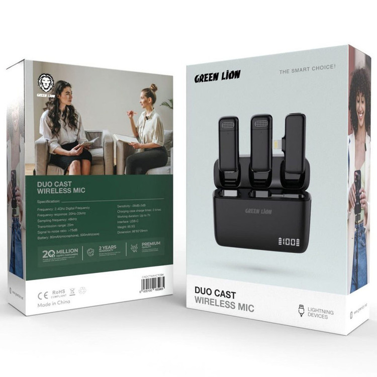 میکروفن یقه ای گرین لاین مدل Duo Cast Lightning