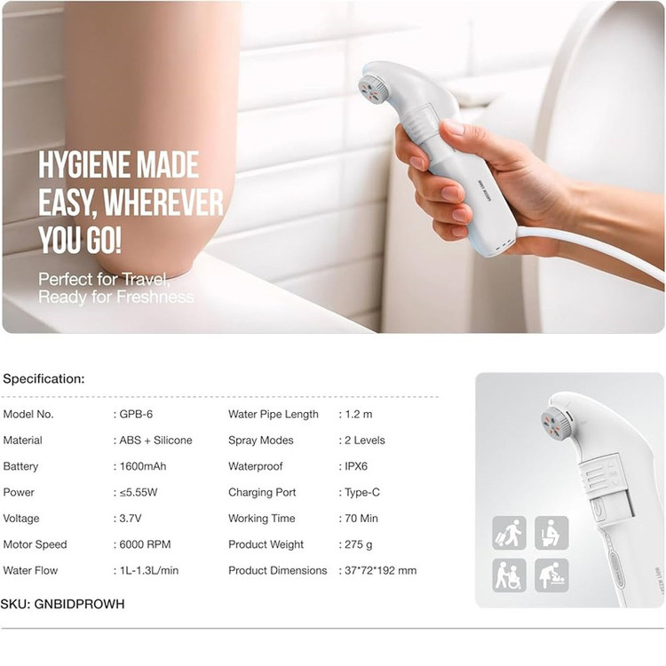 خودشور سفری گرین لاین مدل Bidet Pro